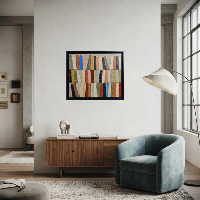 “Atelier Des Reliures,” Colorful Abstract Library Oil Painting, Framed by Sophie Dumont For Sale - Image 11 of 11