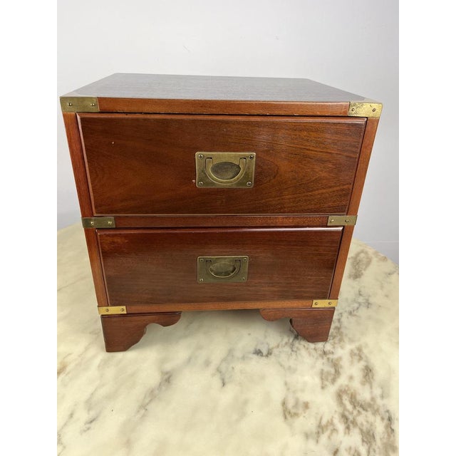 Reh Kennedy Officer Bottle for Harrods London Intact, made of walnut wood, it has two drawers. Handles and inserts in...