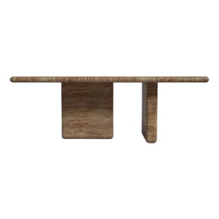 Forma Rectangular Noche Travertine Dining Table 60" For Sale