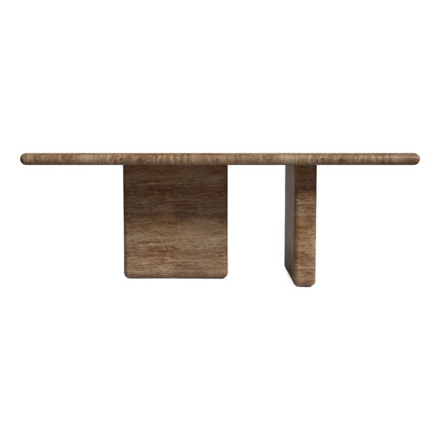 Forma Rectangular Noche Travertine Dining Table 60" For Sale
