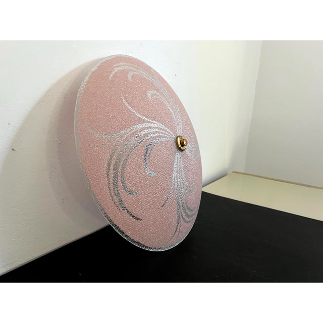 1950s Pink Leaf Sprays Ceiling Light For Sale - Image 10 of 16