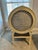 Oversized French Louis XVI Style Distressed Off-White & Slate Blue Upholstered Armchair For Sale - Image 10 of 12