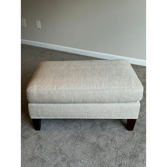 Late 20th Century Baker Furniture Tufted Wing Chair With Matching Ottoman For Sale - Image 10 of 12