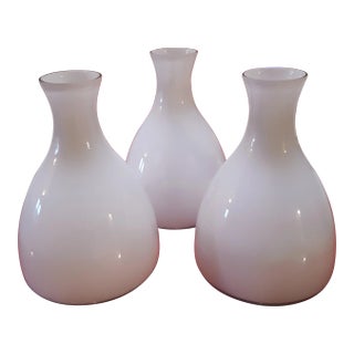 Contemporary White Glass Vases For Sale