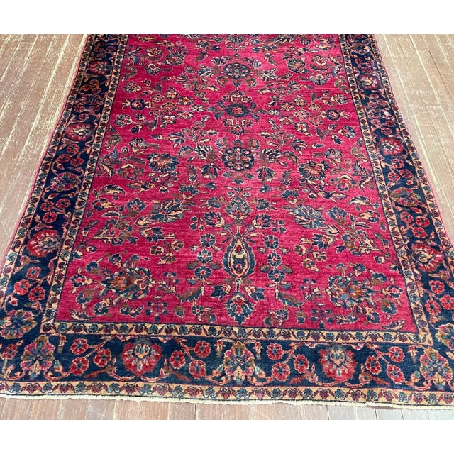 Antique Persian Mohajeran Sarouk Rug 4' X 6'4" For Sale - Image 11 of 12