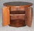 Mid-century made side table with beautiful rosewood inlay. Drum style pedestal table with cabinet storage and octagonal...