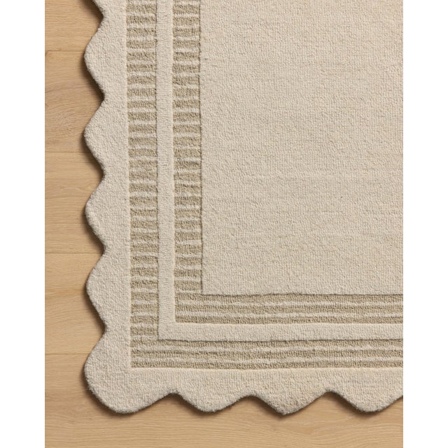 2020s Chris Loves Julia x Loloi Scottie Ivory / Grey 18" x 18" Sample Rug For Sale - Image 5 of 7