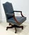 Hancock & Moore Blue Leather Swivel Desk Chair With Nailhead Trim For Sale - Image 10 of 11