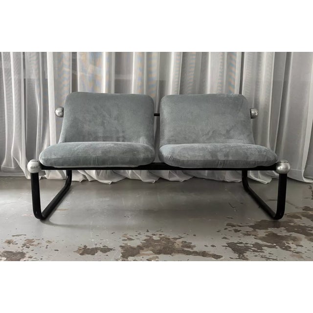 Turquoise Bench by Marc Held for Airborne, 1970s For Sale - Image 8 of 10