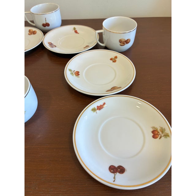 Mid 20th Century Seltmann Weiden Bavaria West Germany Fruit Tea Cups & Saucers - Set of 6 For Sale - Image 11 of 15