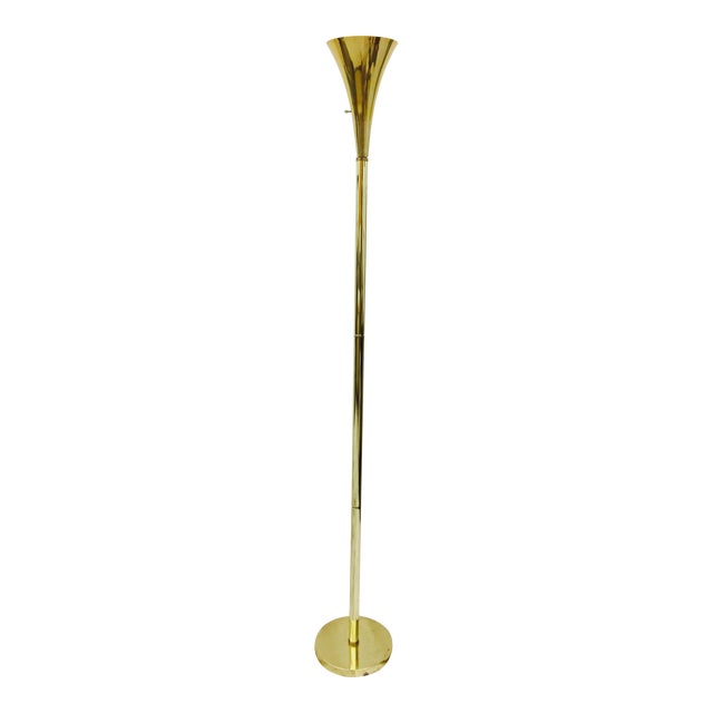 Vintage Mid-Century Brass Tulip Floor Lamp | Chairish