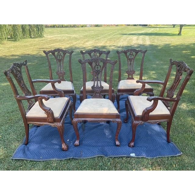 I have a very nice set of 6 Vintage, High End, Hand Carved, Dining Chairs. This set is hand carved with ball and claw feet...