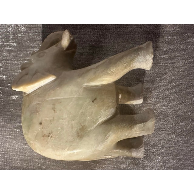 Late 20th Century Late 20th Century Hand Carved Stone Elephant Figurine For Sale - Image 5 of 5