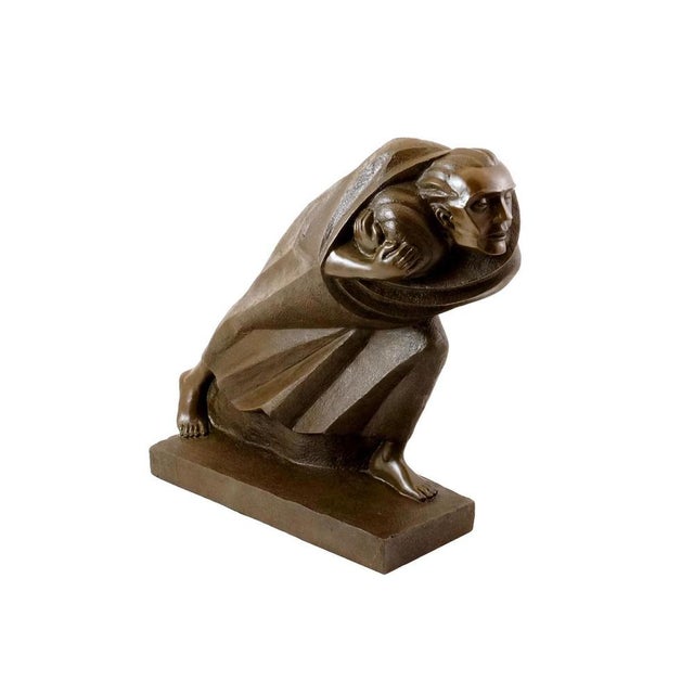 Art Deco 20th Century Figurative Sculpture in Bronze For Sale - Image 3 of 10