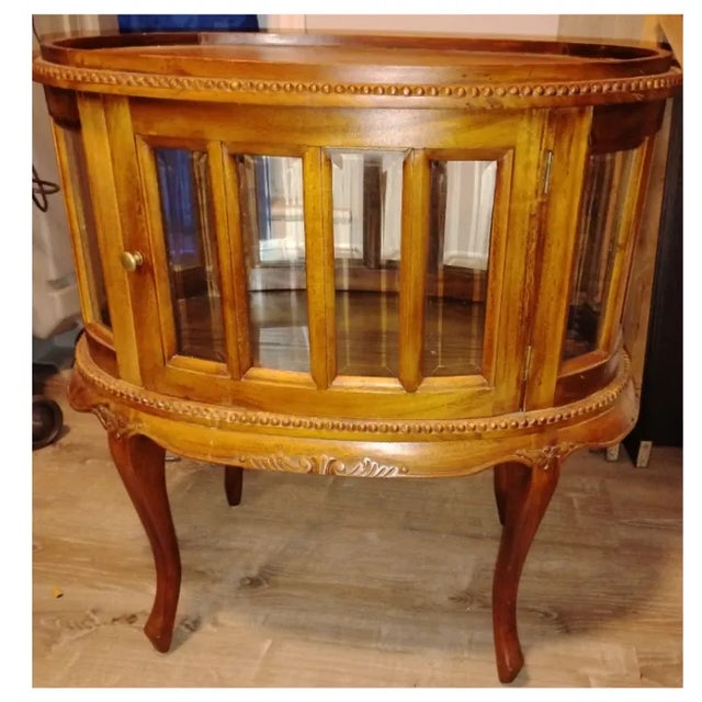 Traditional 20th Century Georgian Style Mahogany Tea Chocolate Table Curio Vitrine Display Cabinet Tray For Sale - Image 3 of 4