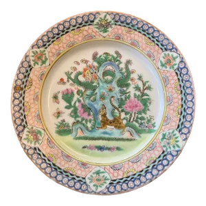 Chinese Export Plate With Dragon Circa 1820