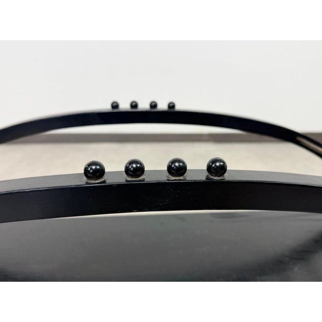 Postmodern Arched Centerpiece Shelf in Black Wood, 1940s For Sale - Image 6 of 9