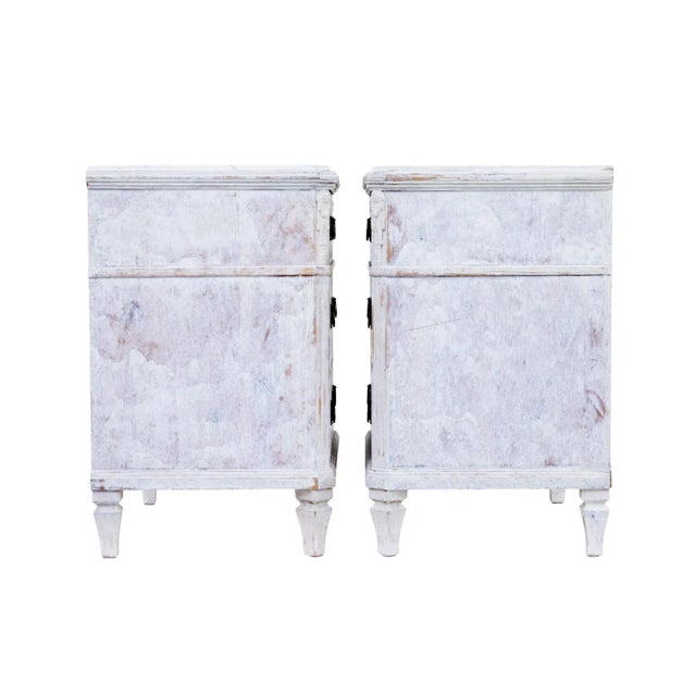 19th Century Swedish White Painted Chests of Drawers, Set of 2 For Sale - Image 6 of 9