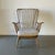 Refurbished vintage Ercol Windsor highback armchair, upholstered in French ticking. This piece is in good vintage...