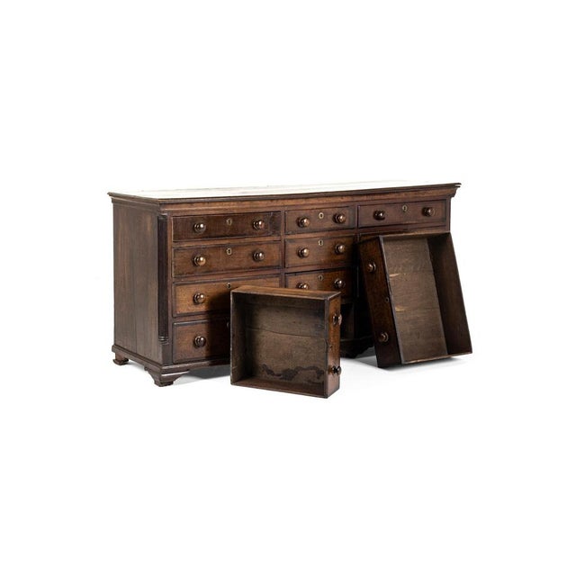 Large Bank of Georgian Oak Drawers For Sale - Image 4 of 13