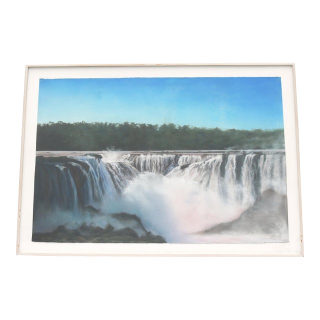 1989 Sharon Frazier Foz Do Iguacu, Brazil Waterfalls Pastel Painting One-of-a-Kind For Sale