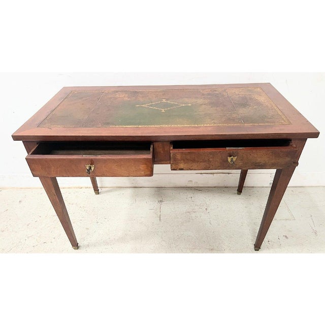 Brown Louis XVI Style Desk in Mahogany and Veneer, 20th Century For Sale - Image 8 of 13