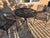 Russell Woodard Woodard Style Mid-Century Modern Black Wrought Iron Mesh Bistro Set - 3 Pieces For Sale - Image 4 of 8
