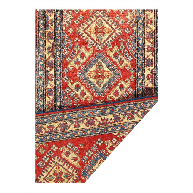 Traditional Pasargad DC Fine Hand Knotted Kazak Runner Rug For Sale - Image 3 of 3
