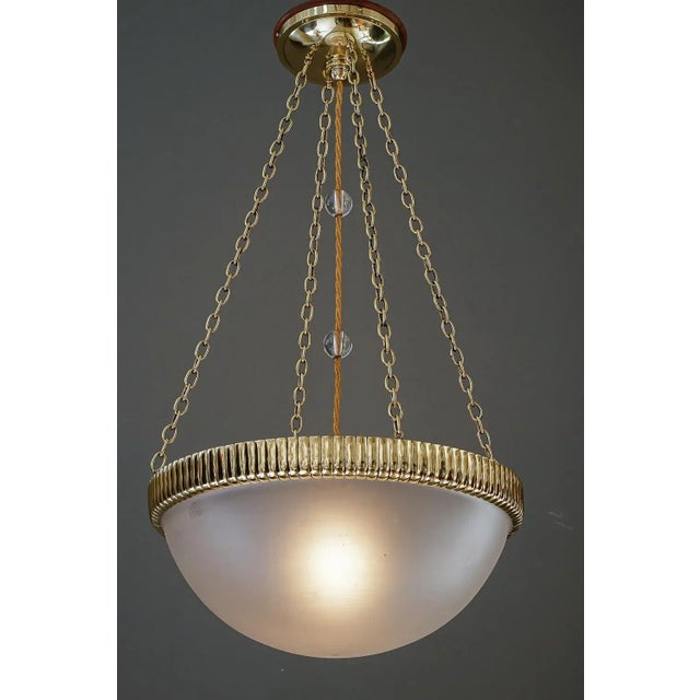 Chandelier with Original Glass Shade Vienna from Otto Prutscher, 1908 For Sale - Image 6 of 12