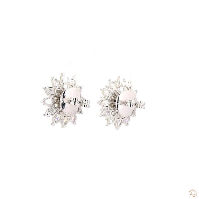 5.78 Carat Rose Cut Diamond Gold Earrings, Pair For Sale - Image 4 of 9