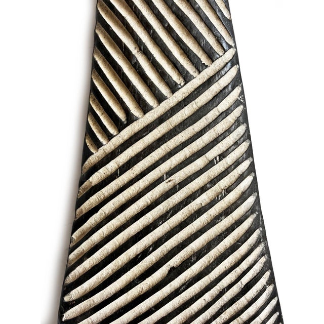 Tribal Zulu Vintage Elongated Shield Wall Art For Sale - Image 3 of 4