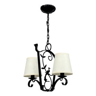 Art Deco Wrought Iron Pendant from Bjerkas Armatur, Sweden, 1930s-1940s For Sale