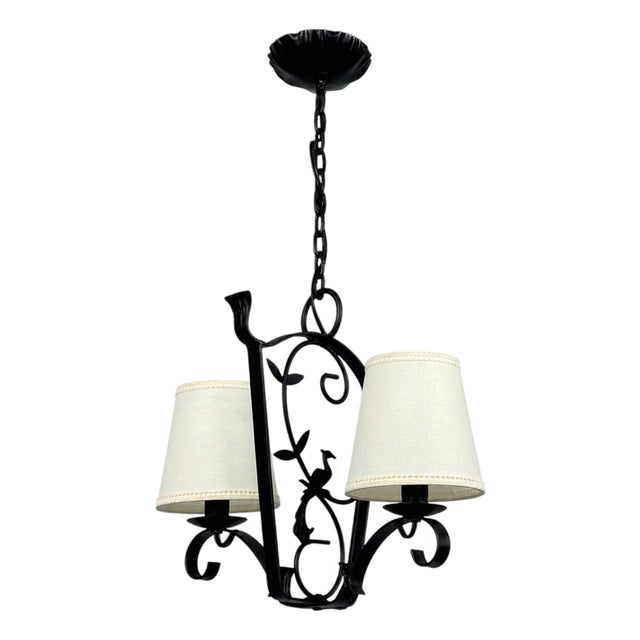Art Deco Wrought Iron Pendant from Bjerkas Armatur, Sweden, 1930s-1940s For Sale