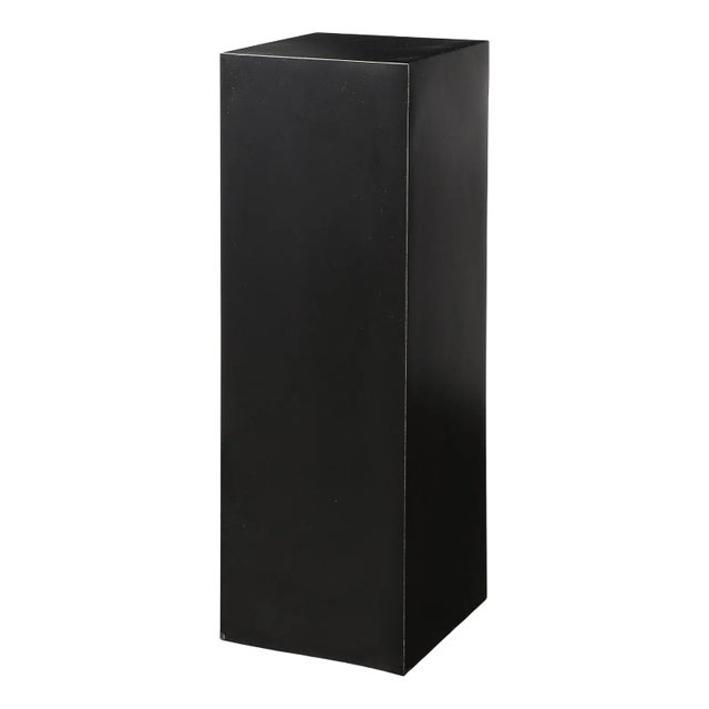 Mid-Century Modernist Matte Black Laminate Pedestal For Sale