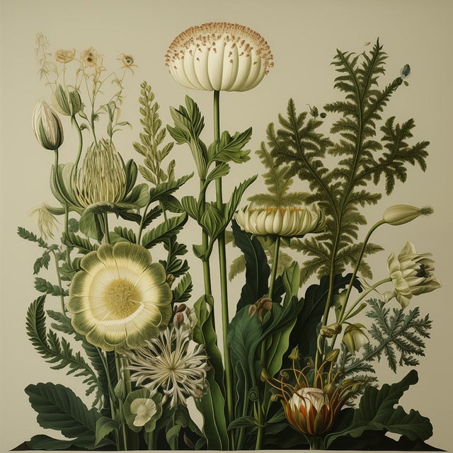 English Dark Green Antique Botanical Garden Study No. 3 - Natural History Fine Art Print For Sale - Image 3 of 4