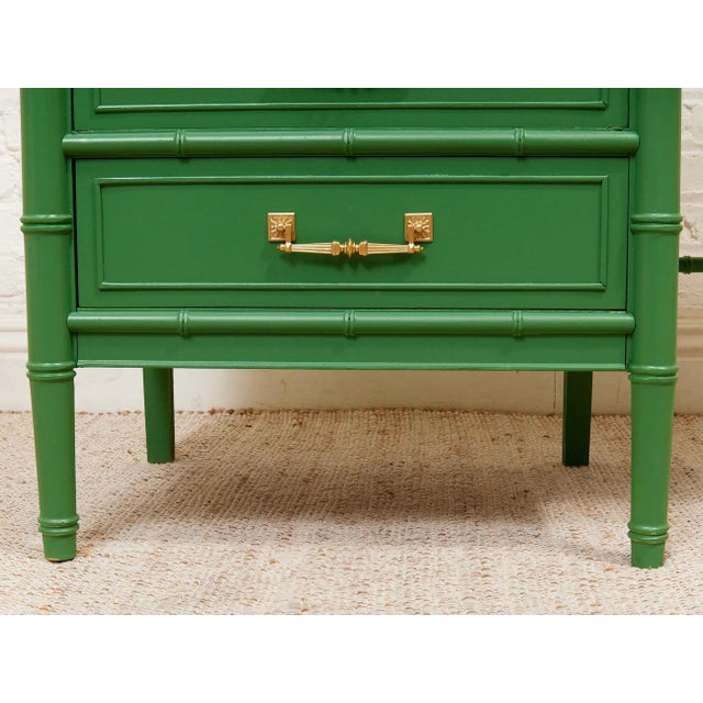 Emerald Mid 20th Century Emerald Faux Bamboo Desk For Sale - Image 8 of 11