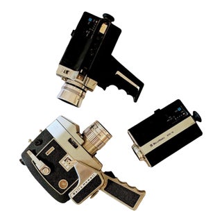 Vintage Set of Movie Camaras Super 8 Bell & Howell Models 414,600xl & 1204 For Sale