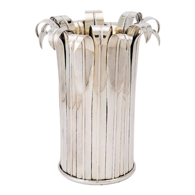 Vintage Christian Dior Paris Silver Plated Bottle Cooler For Sale