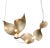Dune 4 Curve Chandelier with Shades in Gold Metallic Tone by Daniel Becker for Moss Objects For Sale