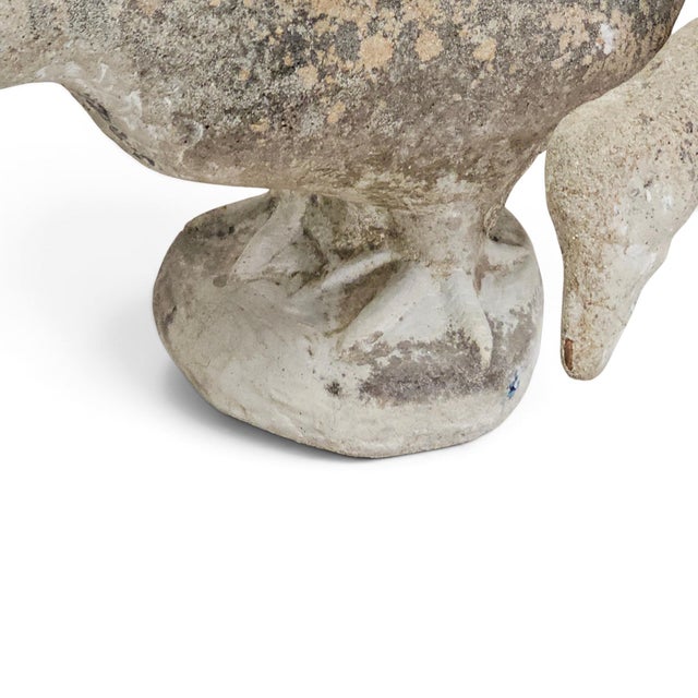 1950s French Weathered Concrete Garden Geese With Lichen Patina, Pair For Sale In San Francisco - Image 6 of 16