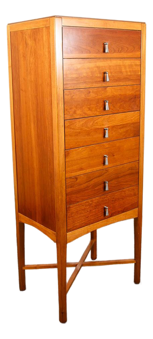 Mid Century Modern Lingerie Chest 7 Drawers Cherry Wood Baker Furniture MCM