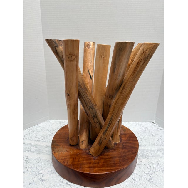 Natural Wood Sculptural Stool With Nine Legs For Sale In Sacramento - Image 6 of 8