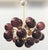 Italian oval shaped sputnik chandelier with 24 frosted amethyst Murano glass globes mounted on brass frame in unlacquered...
