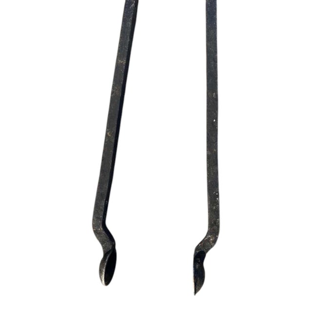 Antique 1900s Arts & Crafts Wrought Iron Fireplace Tool Set Poker Shovel Tongs Stand For Sale - Image 18 of 18