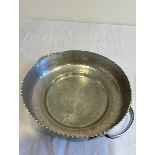 Vintage Hammered Aluminum Lidded Serving Dish With Tulip Finial For Sale - Image 13 of 15