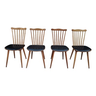 Vintage French Bistro Chairs from Baumann, 1960s, Set of 4 For Sale