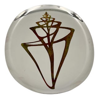 Vintage Decorative Steel Plate or Table Centrepiece with Bronze Shell Design by Sambonet, Italy, 1970s For Sale