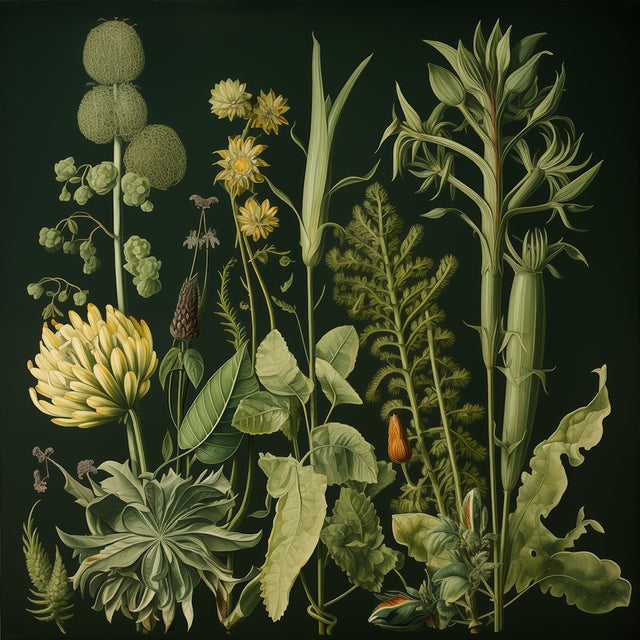 This fine art print reproduces a beautifully detailed 19th-century botanical illustration depicting an elegant arrangement...