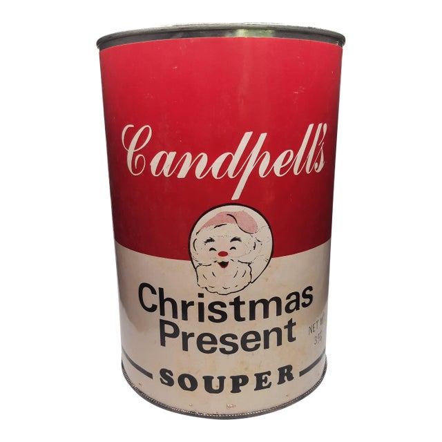 XXL Promo Candpells Christmas Present Santa Soup Can Rare For Sale