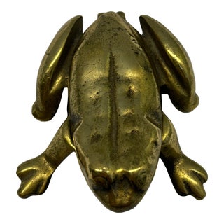 Rare Antique Solid Brass Frog For Sale